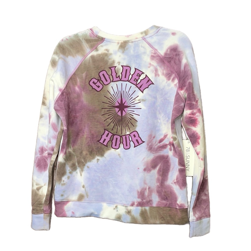 78& Sunny SEAS Tie Dye "Golden Hour" Graphic Sweatshirt NWT - Picture 3 of 9